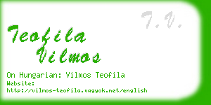 teofila vilmos business card